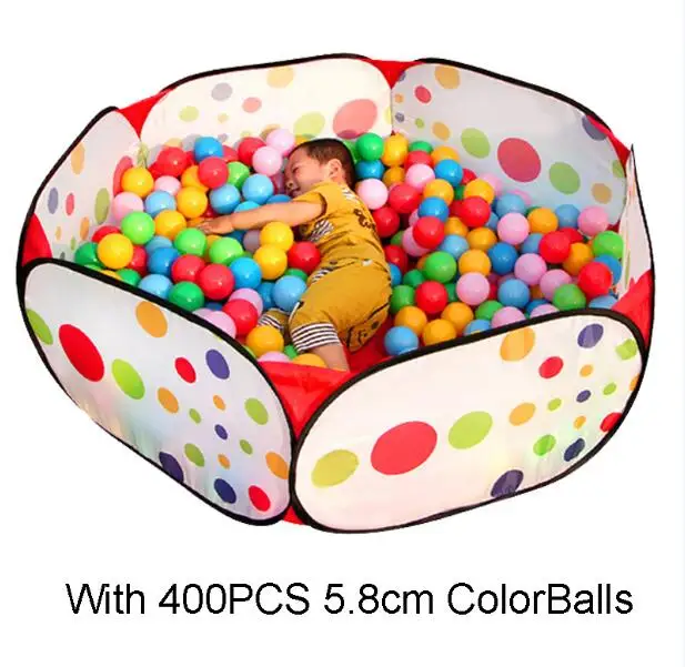 With 400pcs Ball Детские забор охранник складной детский Цвет океан мяч игры Яма бассейн манеж Портативный ребенок игры палатка Детская безопасность забор продукты - Цвет: With 400pcs Ball