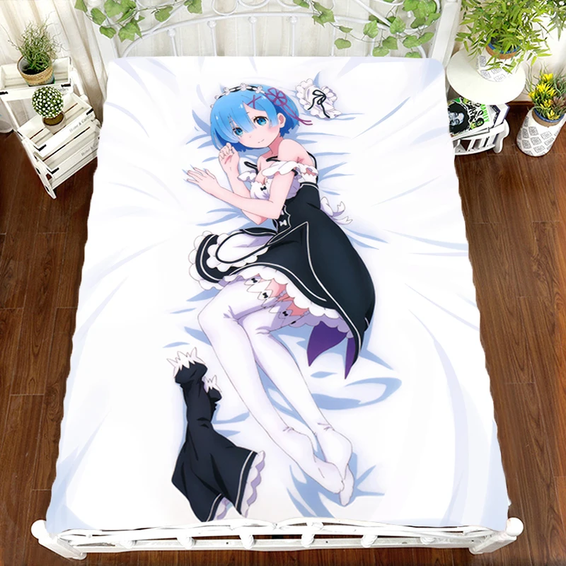 Re Zero kara Hajimeru Isekai Seikatsu Rem Anime Bed sheet Throw Blanket Bedding Coverlet