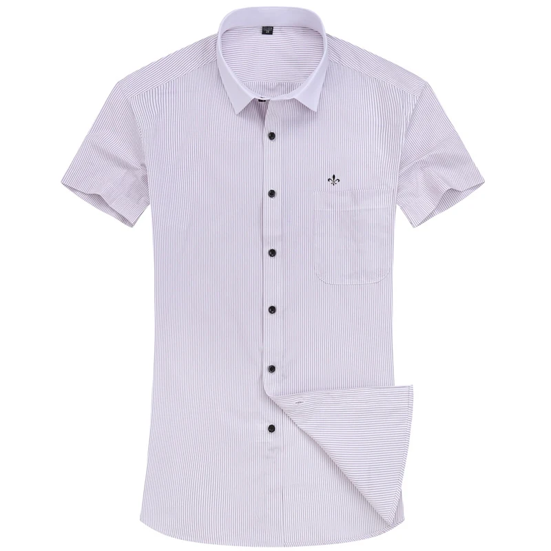 Dudalina мужская рубашка мужская полосатая рубашка Летняя мужская умная Повседневная рубашка с коротким рукавом с отложным воротником