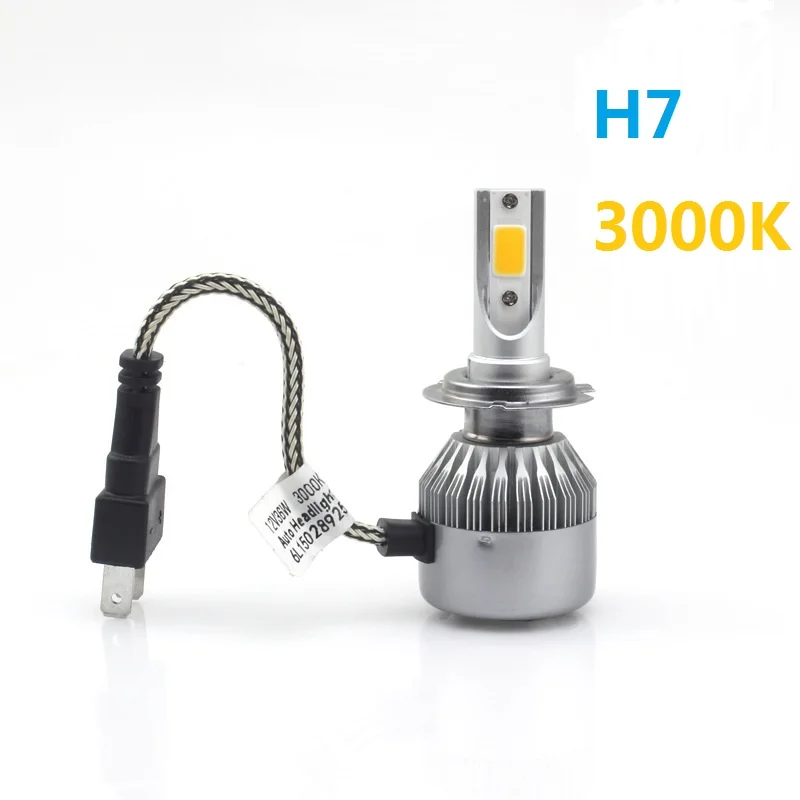 PAMPSEE C6 H7 H4 светодиодный светильник H13 H11 H1 9005 9006 HB3 H3 COB 72 Вт 7600LM автомобильный