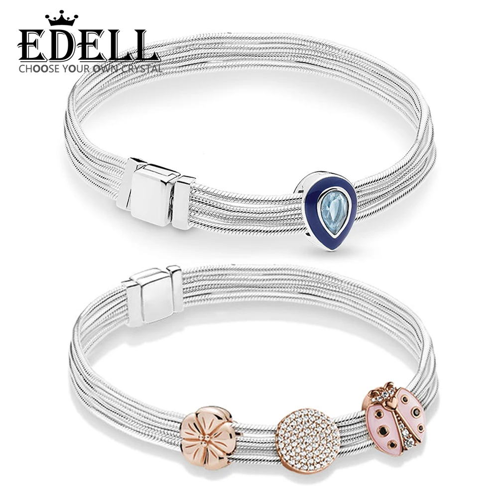 

EDELL 100% 925 Sterling Silver RAU0582 REFLEXIONS DAZZLING BLUE DROPLET BRACELET SET ZT0260 Fresh Garden Gift Set Women's Jewelr