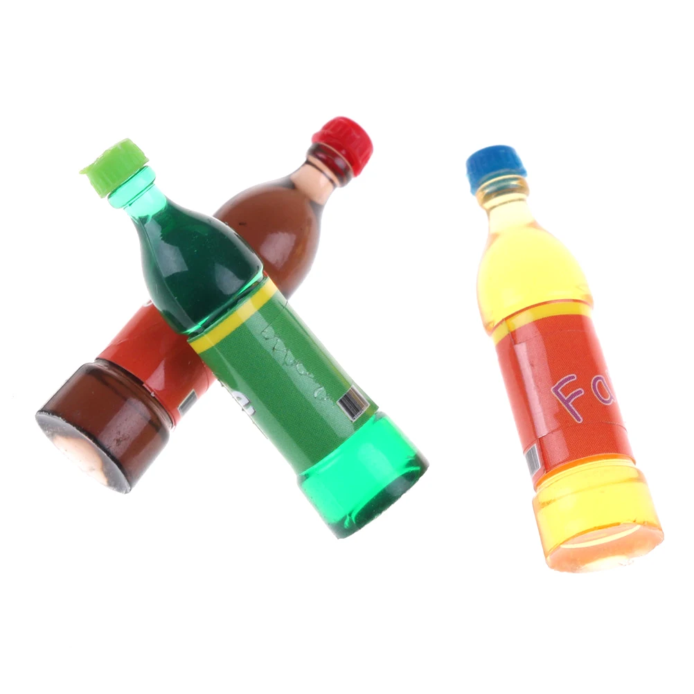 1:12 Dollhouse Miniature Doll Food Soda Drink Accessories for BJD Doll Home Pub Bar Decor 3 bottles