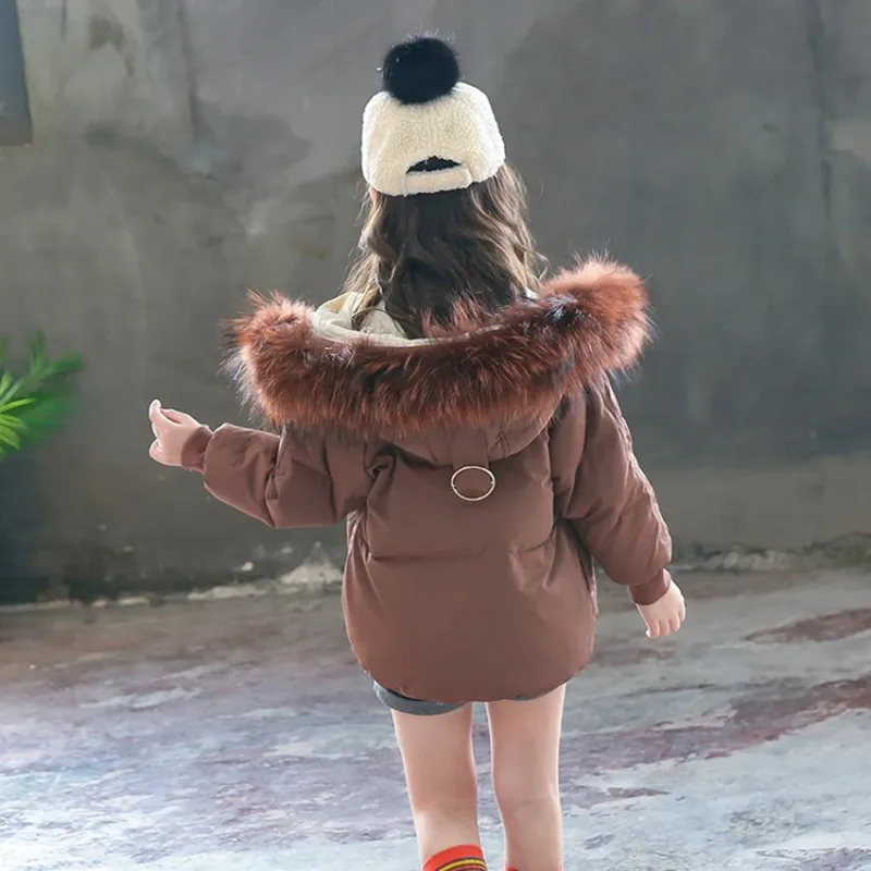 CROAL CHERIE Children Winter Clothing Real Raccoon Fur Winter Overalls For Girls Cotton Thicken Coat For Teenager Girls Parkas (10)