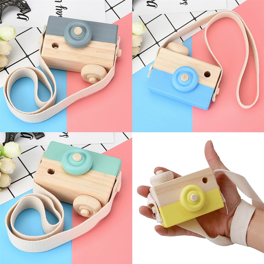 Mini Cute Wooden Camera Crafts Toys for Baby Kids Children Room Decor