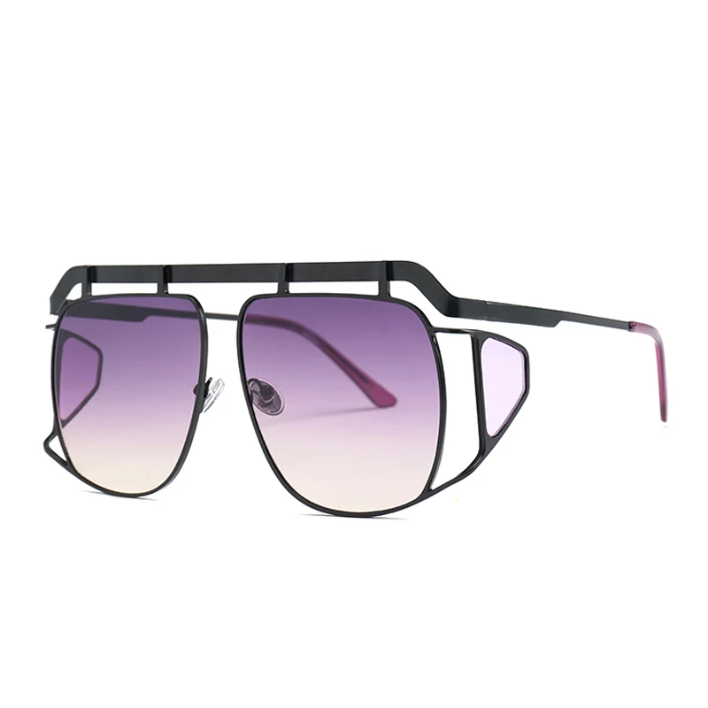 ROYAL GIRL Oversize Sunglasses Women Big Frame Vintage Sun Glasses for Male Brand Designer Metal Eyewear UV400 SS570