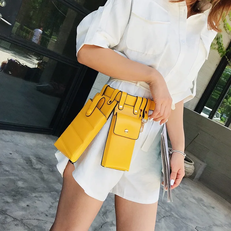 

Girl Fanny Pack Small Phone Pack shoulder strap Packs Women Waist Bag Fashion Leather Waist Belt Bag Crossbody Chest Bags t137