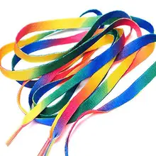 EPHER 50 пар 8 мм широкий цвет красочные цвета радуги спортивные кроссовки плоские шнурки