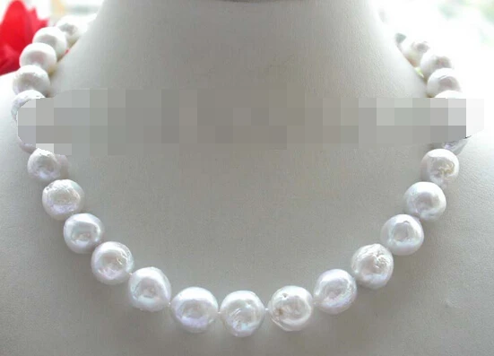 

0002422 Natural 11.5-13mm white Reborn Keshi nucleate Edison Pearl Necklace AAA