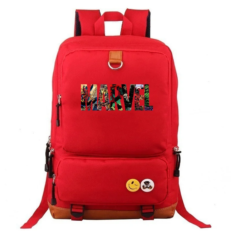 Многоцветная школьная сумка с надписью Marvel Мститель для мальчиков и девочек, женский рюкзак, школьные сумки для подростков, Холщовый мужской рюкзак для студентов - Цвет: 19