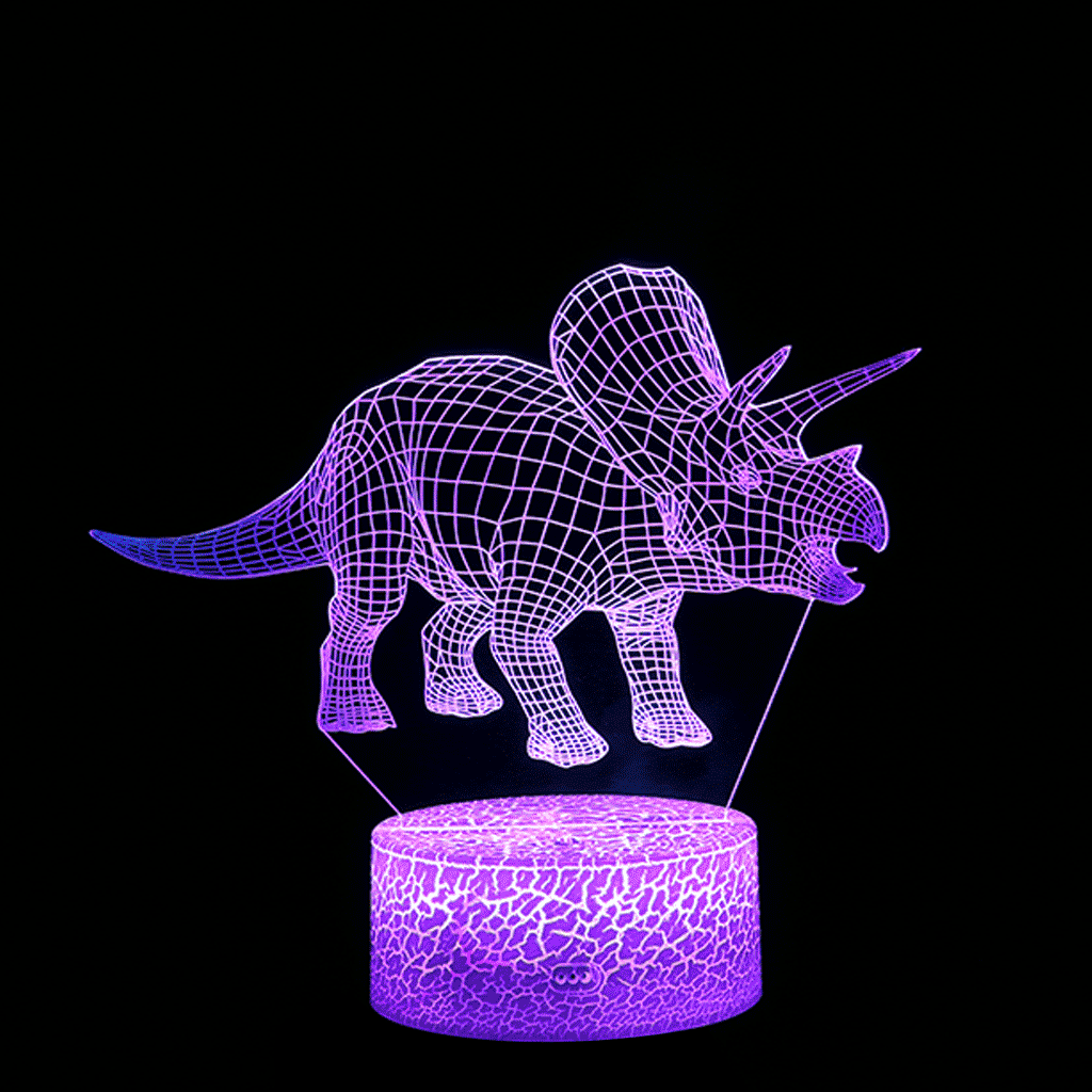3D Triceratops ночник светодиодный динозавр подсвечивающая лампа украшение для дома спальни оптический стол ночник с 7 цветов Изменение