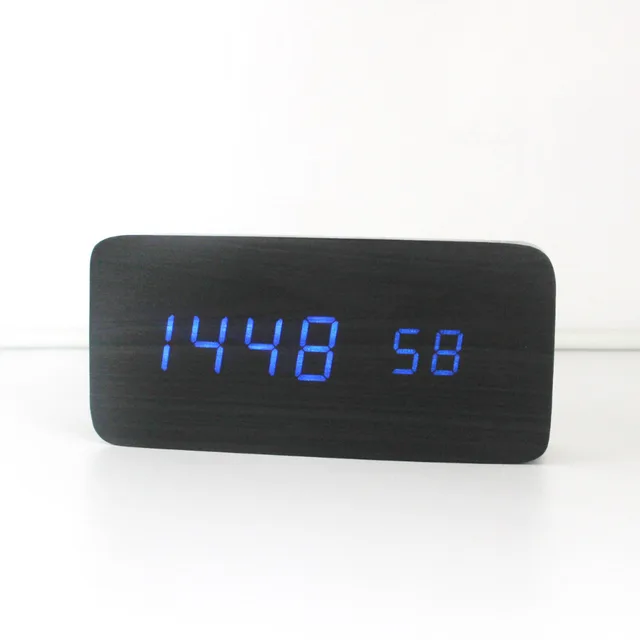 Aesthetic Creativity Digital LED Alarm Clock Sound Control LED Wooden