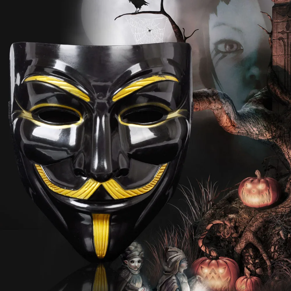 Anonymous V PER VENDETTA Maschera GUY FAWKES Halloween Fancy Dress Party UK