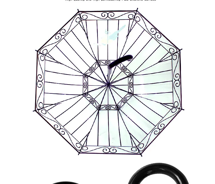 Длинный прозрачный зонтик креативная птичья клетка печать зонтик дождь инструменты на открытом воздухе YS081