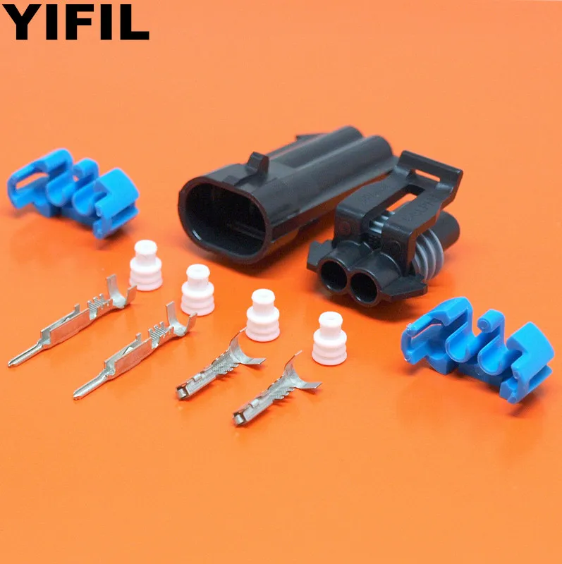 

5/10/20/50/100Sets/lot 2 Pin/Way Metri-Pack Sealed 150 Series 14 AMP Automotive Connector Plug For DELPHI 12052641 12162000