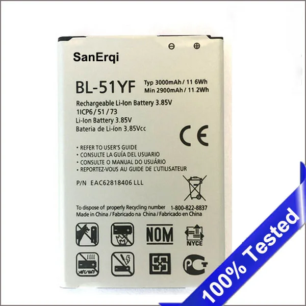 

SanErqi for LG G4 H815 H818 H810 VS999 F500 BL-51YF 3000mAh Mobile Phone Replacement