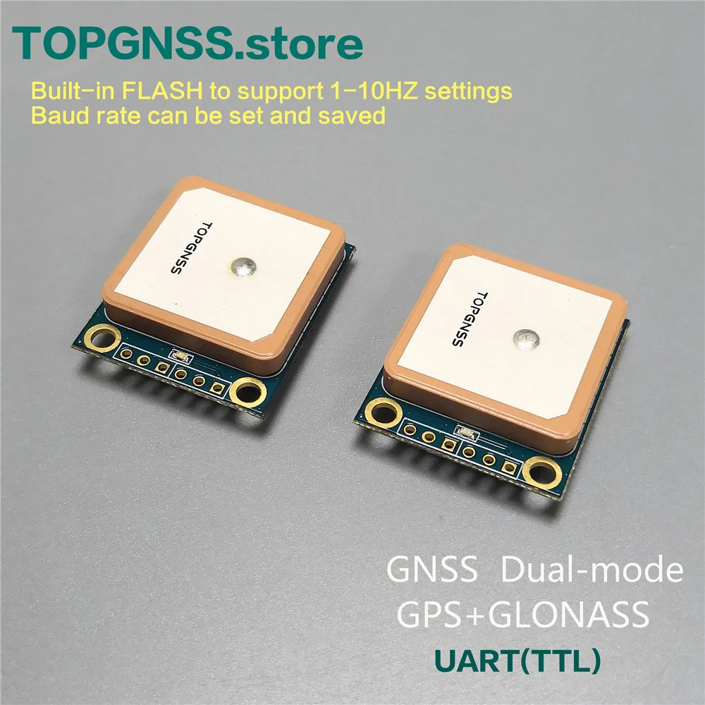built in FLASH,NMEA0183 FW3.01 3.3 5V GPS Modue UART GPS GLONASS dual ...