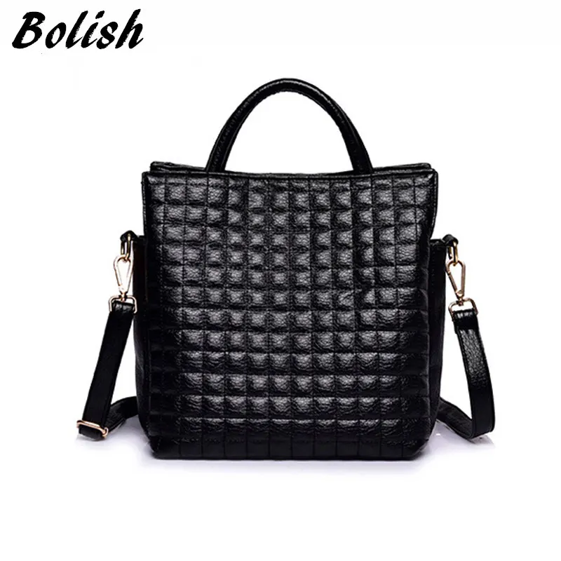 Prix pour Bolish style européen et américain femmes sac de haute qualité souple en cuir pu haut-poignée sac d'épaule de plaid de mode sac Prix pour Bolish style européen et américain femmes sac de haute qualité souple en cuir pu haut-poignée sac d'épaule de plaid de mode sac
