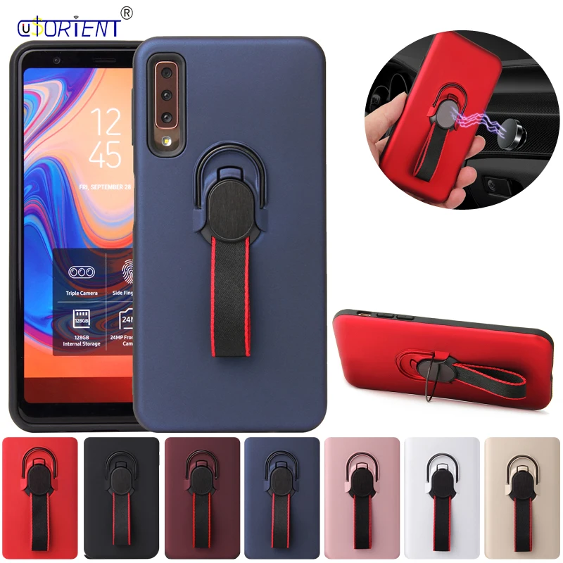 Чехол для телефона для Samsung Galaxy A7 A750 Броня бампера SM-A750FN/DS SM-A750X SM-A750F 2 в 1 гибрид Невидимый подставка Funda