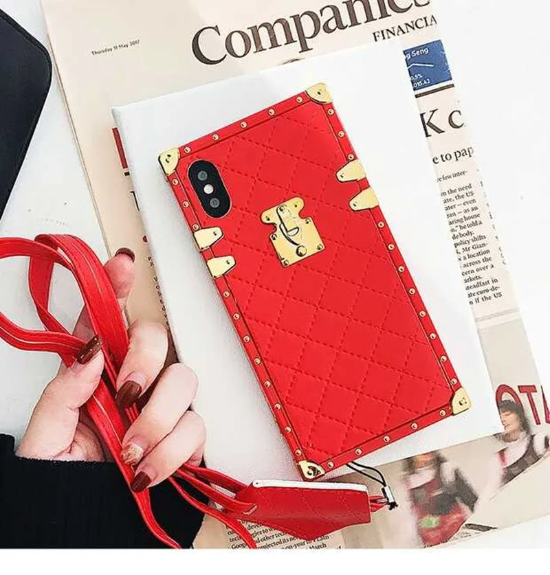 Роскошные кожаные чехлы для телефонов iphone 11 Pro X 6 6s 7 8 Plus Xs Max Xr модный квадратный