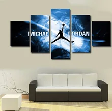 Vente chaude 5 Pièce Michael Jordan Étoiles Affiche Cuadros Decoracion mur Photos Pour Salon Peinture Pour La Décoration Intérieure Mur Art