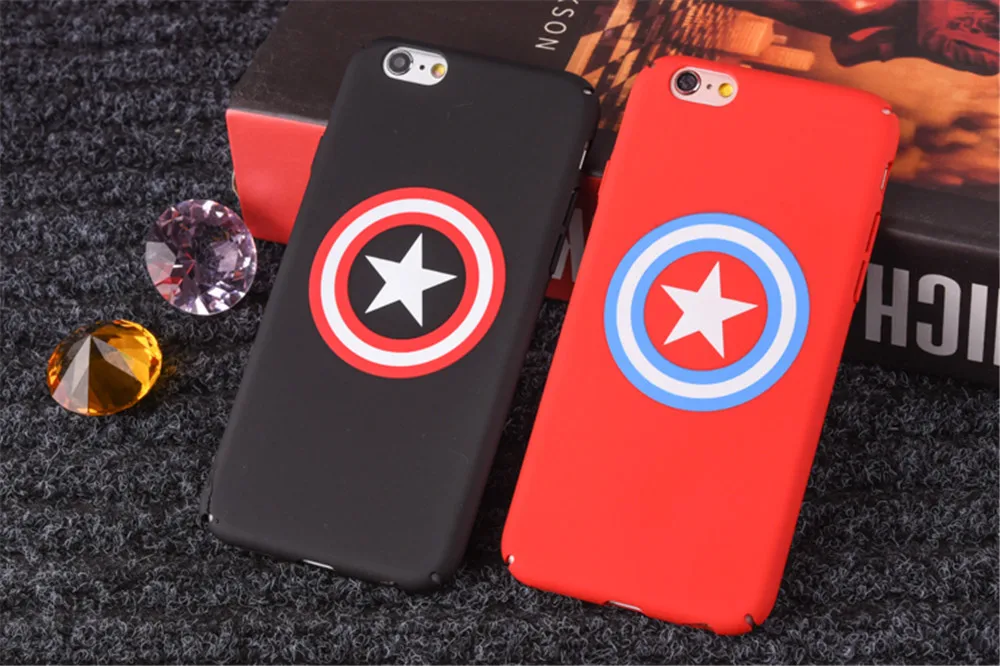 

Marvel Captain America Shield Hard Plastic Case For iPhone 5 SE 7 8 6SPlus X XR XS Max Luxury white Cover Funda Telefon kilifi