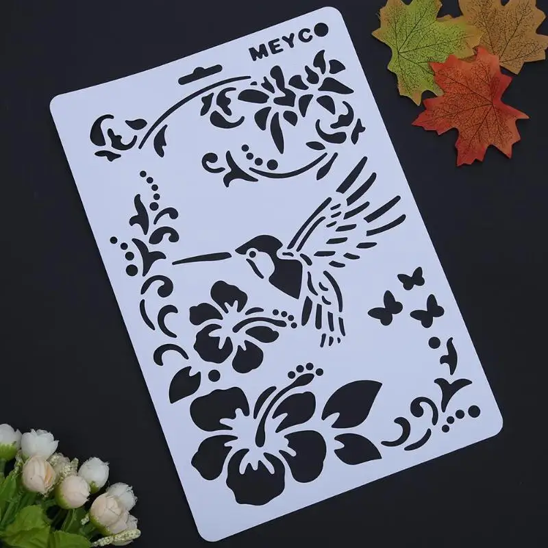 

Hummingbird Hollow DIY Grape Stencils Templates Painting Scrapbooking Paper Cards Album Stencils Ruler School Pffice Supplies