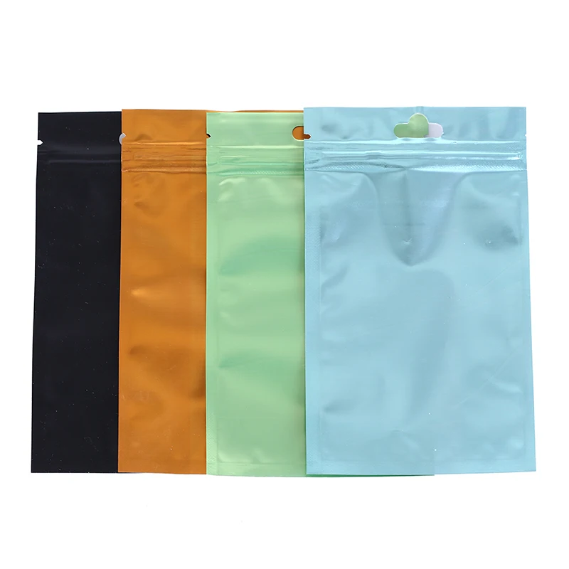 10 pcs Aluminum Foil Heat Seal Small Ziplock Bags Flat Zip Lock Retail