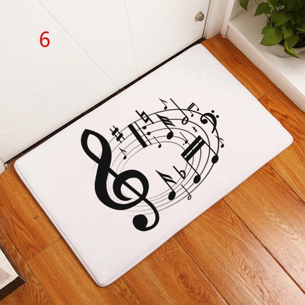 Piano Keyboard Note Hallway Door Mat Entrance Floor Rug Non-slip Bathroom Carpet Set