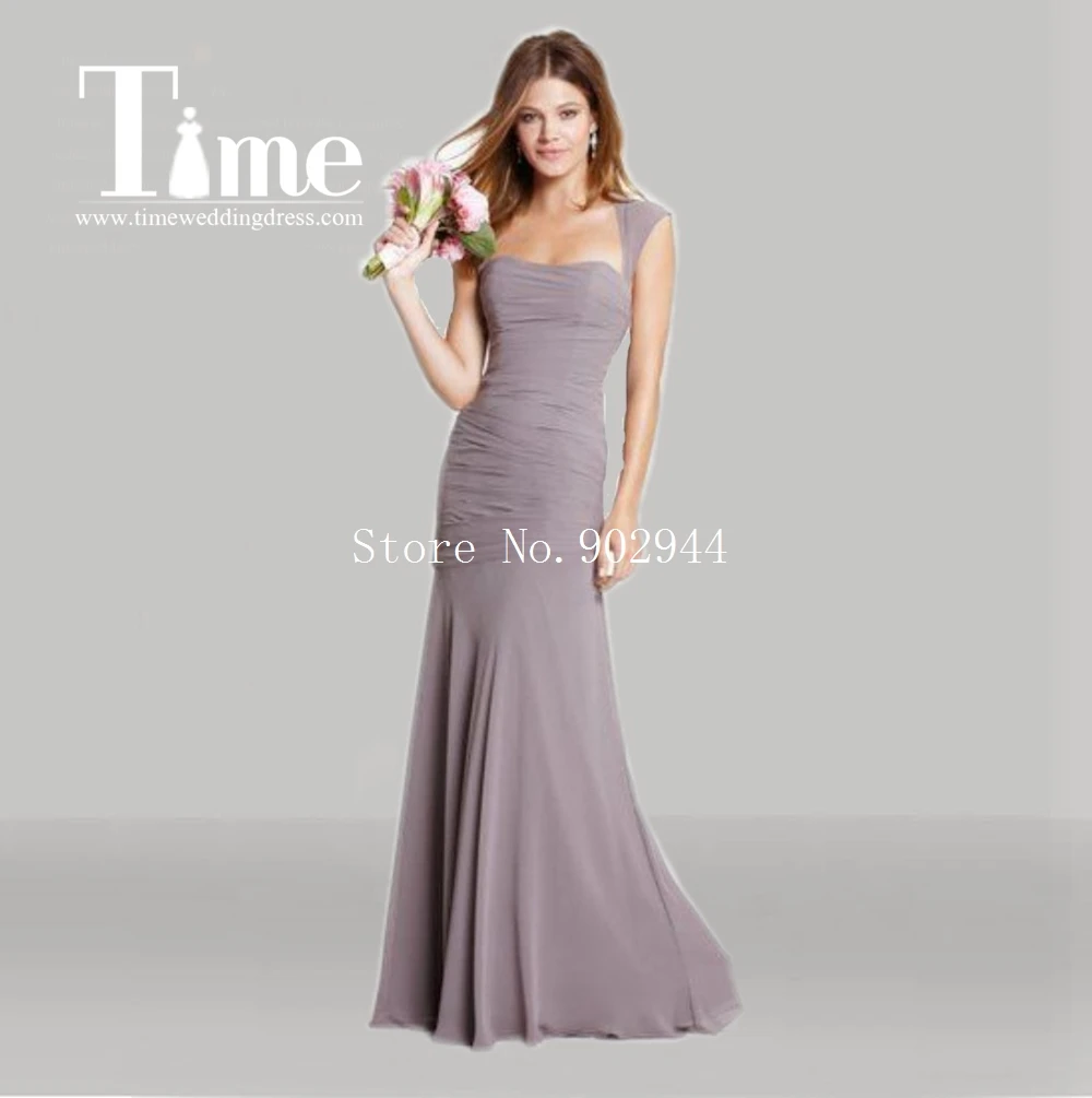 cheap gray Bridesmaid Dresses sweetheart cap sleeves 2015 maid of honor