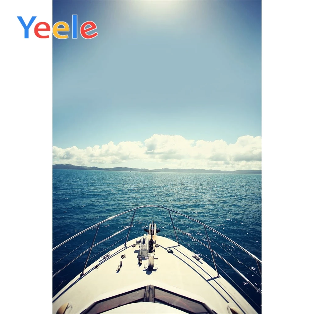 

Yeele Sea View Ship Deck Wedding Portrait Photography Backdrops OCEAN WHITE CLOUD Photographic Backgrounds For Photo Studio