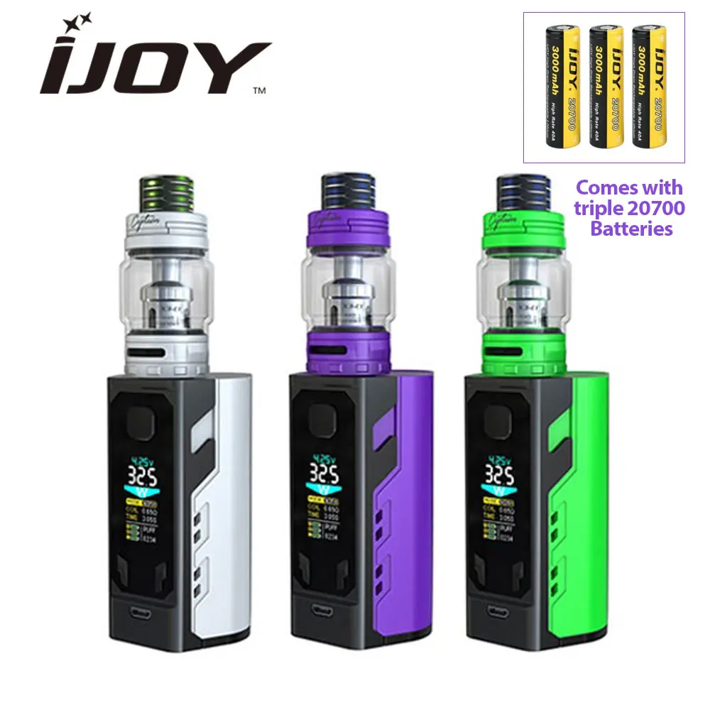 

Clearance Sale 324W IJOY Captain X3 TC Kit 2ml TPD Version Tank & 9000mAh Battery MOD & Triple 20700 Cells Electric Cigarettes