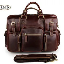 Модные стильные мужские портфели из натуральной кожи красного вина для ноутбука 7028X-1