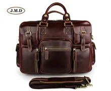 J.M.D Hot Selling Fashion Style Genuine Leather Red wine Men’s Fashion Briefcases Laptop Busniess Handbags 7028X-1