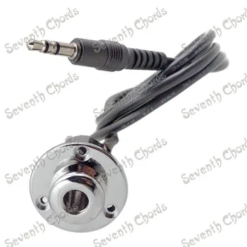 

Acoustic Guitar Piezo Pickup . Equalizer Preamp Replacement Hookup Wire Cable Plug Output Jack Socket with End Pin Chrome