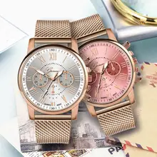 Luxury Quartz Watch For Women Female Men Lovers Couple mujer Wristwatch Milanese Stainless Steel Dial Band 2019 New Arrival