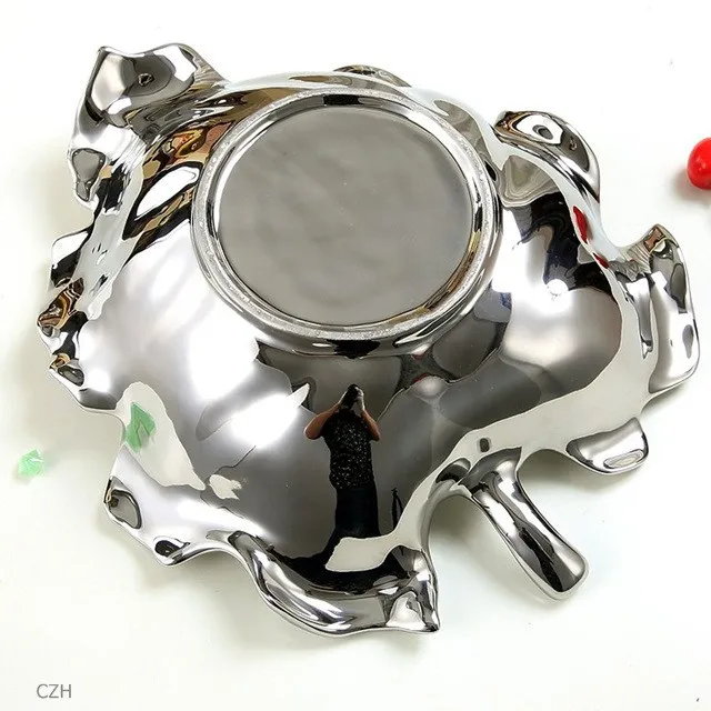 Ceramics Leaf Shape Dinner Plate