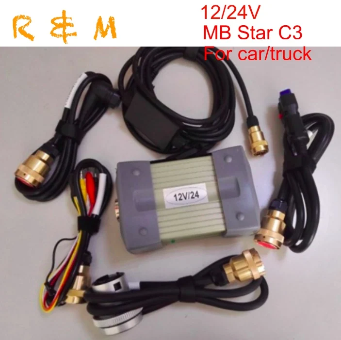 12/24 в MB Star C3 для автомобилей/грузовиков звезда Диагностика c3 sd Подключение