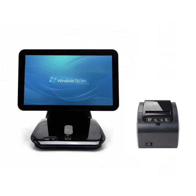 Best Offers Hot Selling Pizza Shop POS System Single POS Black Color Touch POS Machine With 80mm Thermal Printer