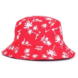 Открытый пляж летом унисекс Для мужчин Для женщин кокосовой пальмы узор Панама для прогулок солнца Кепки подарки спортивная шапка одежда