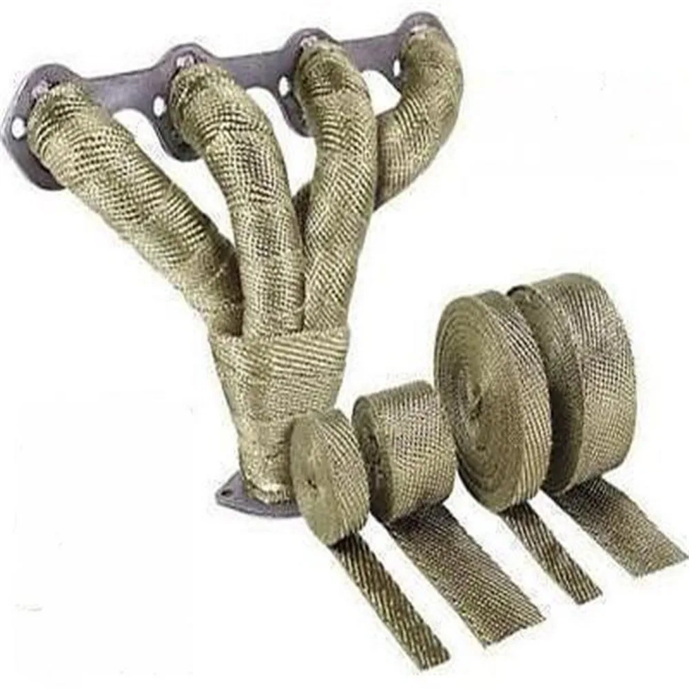 Buy 2"x5m Titanium Temp Exhaust Heat Wrap Army Green