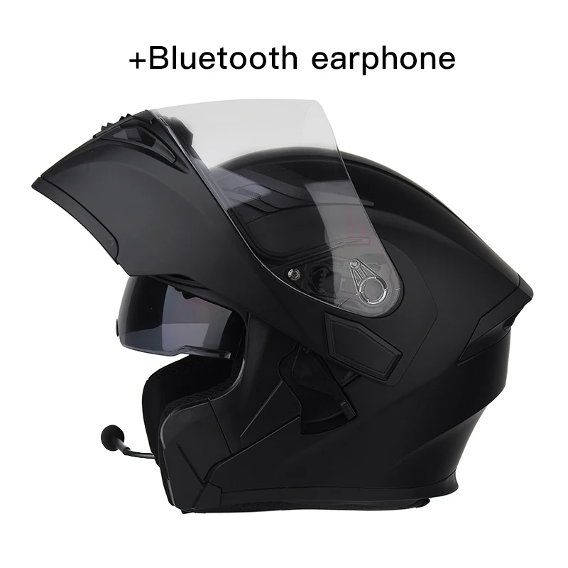 Модульный мотоциклетный шлем Флип Полный лицевой гоночный шлем cascos para moto двойные линзы могут быть оснащены Bluetooth capacete DOT - Цвет: 7