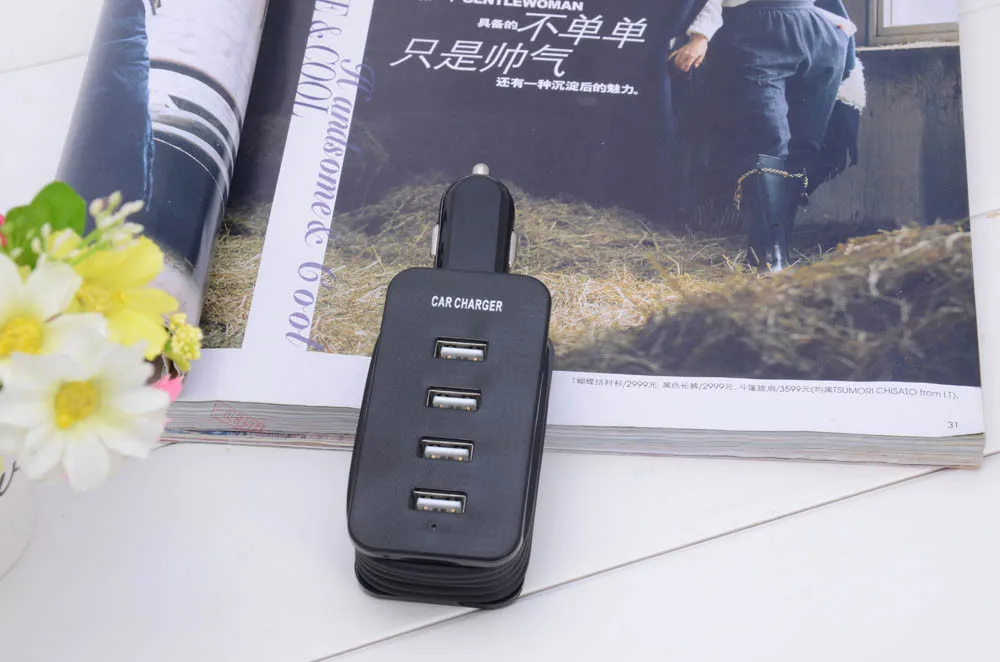 Автомобильный Универсальный проводной 12 V 4 Порты и разъёмы USB адаптер постоянного тока для зарядного устройства P30 Поддержка в Новая горячая Распродажа CA
