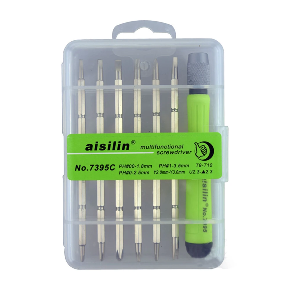 

7Pcs Slotted 1.8 2.5 3.5 Y2.0 Y3.0 Torx T8 T10 PH0 PH00 PH1 U2.3 Triangle 2.3 Multi Precision Screwdriver Set Repair Tool