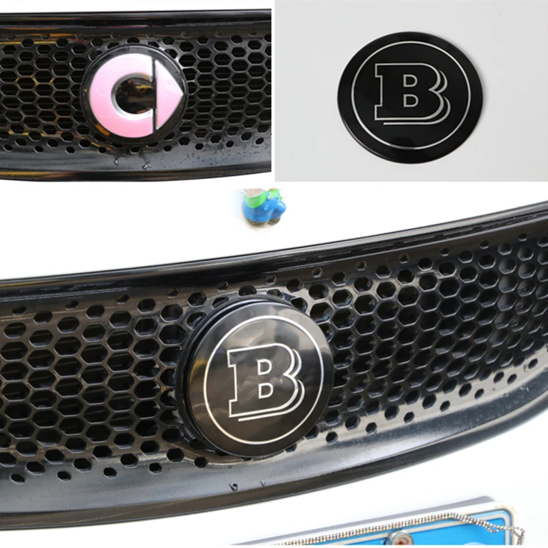 

Car front face net logo stickers car Radiator grille Modification accessory for smart 453 fortwo forfour car stickers for brabus