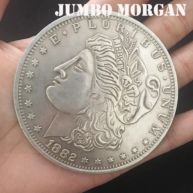 Jumbo Morgan Dollar(7 см) магические трюки волшебник крупным планом уличные иллюзии реквизит-аксессуары появляющаяся исчезающая монета Magia