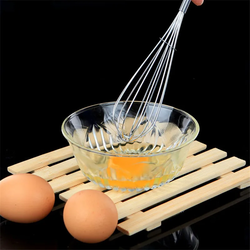 1PCS Kitchen Stainless Steel Eggbeater Hand Whisk Cream Agitator Mixer