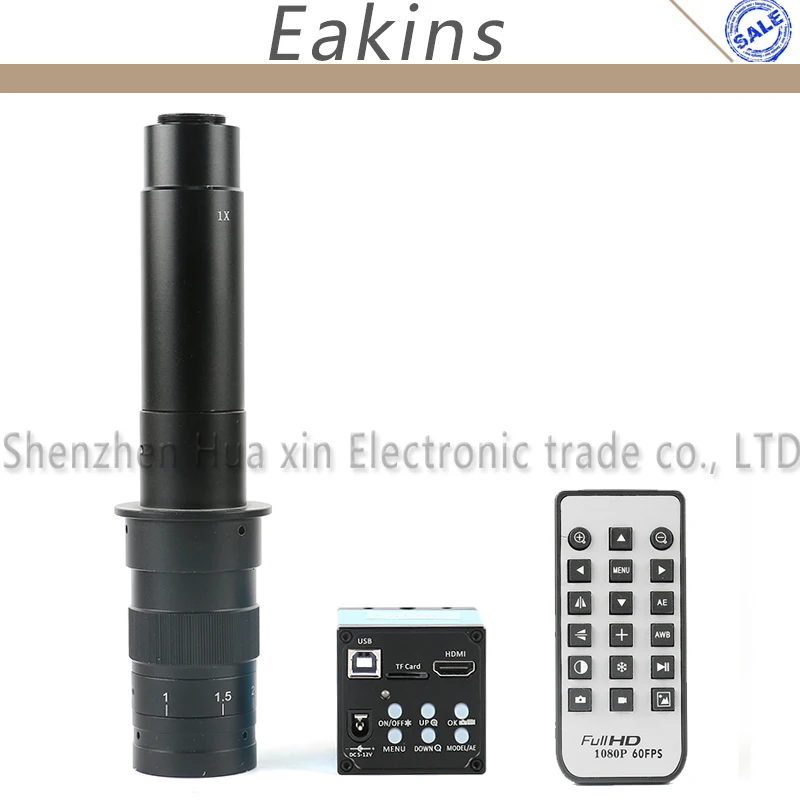 

1080P 16MP HDMI USB Industrial Video Microscope Camera TF Card Video Recorder IR Remote Controller +10X - 180X 300X C-mount Lens