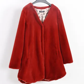 

2018 Women Fashion High Quality Faux Fur Coat N38