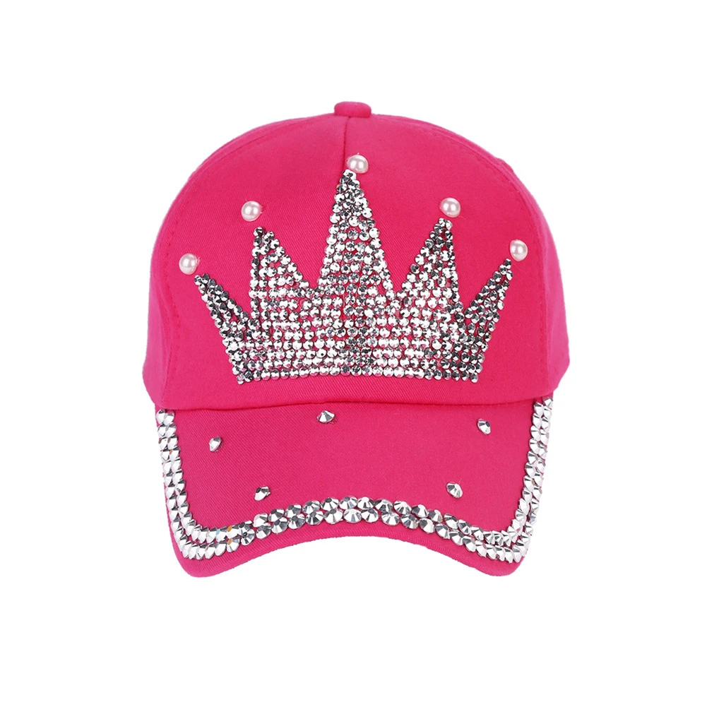 Модные женские Корона искусственный жемчуг стразы бейсболка Snapback Открытый шляпа от солнца