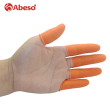 100/300PCs ABESO antiskid durable antislip latex oranger finger cots antislip for counting cleaning Electronic finger cots A7216